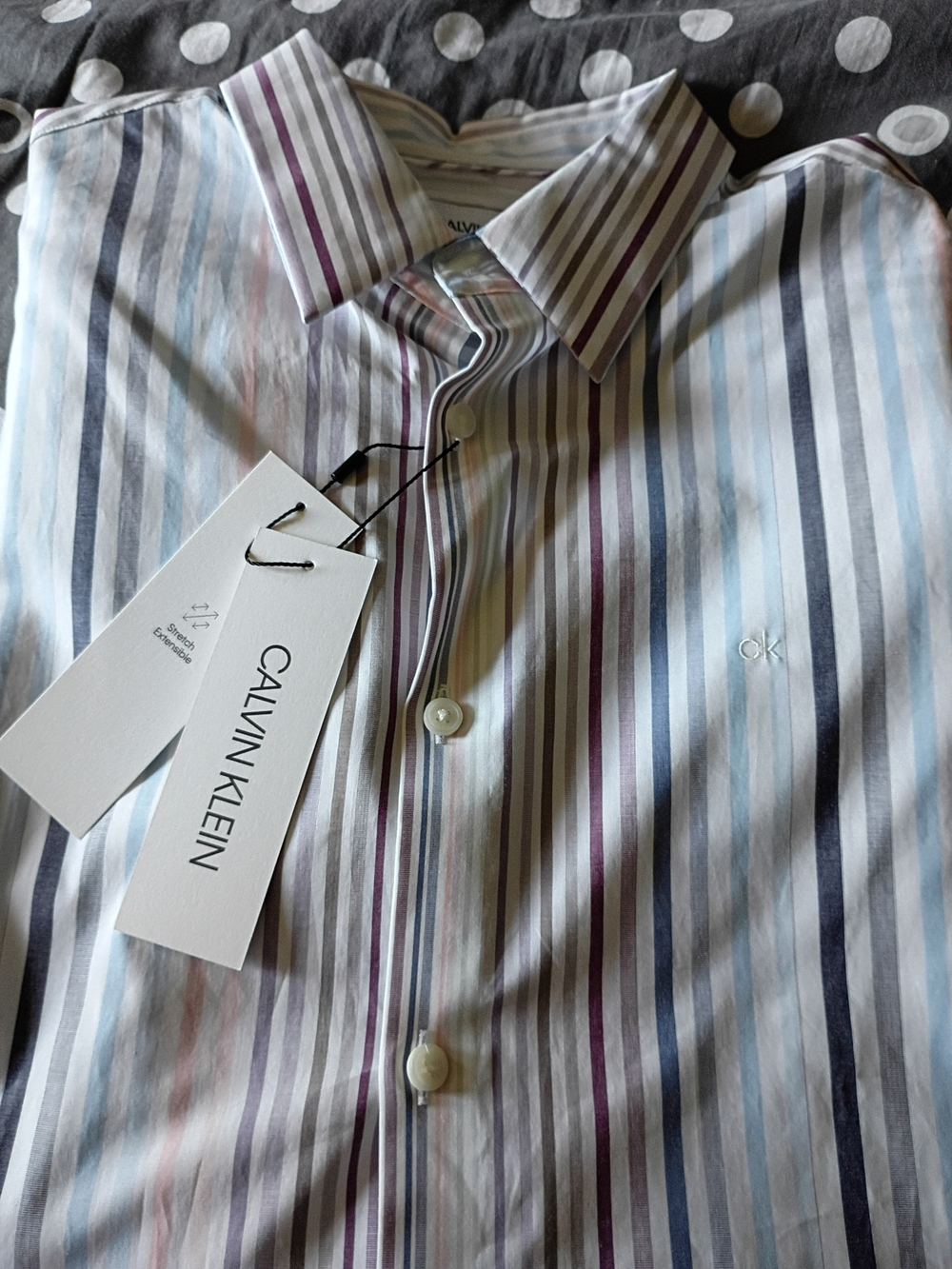 Calvin Klein Men’s Multi-Stripe Casual Shirt - New With Tags